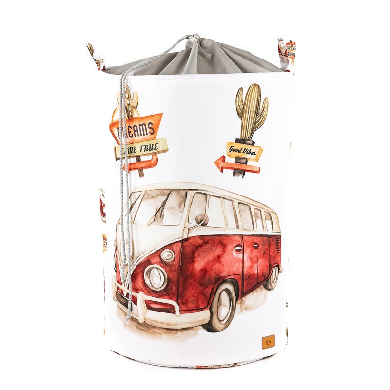 TOY BASKET WITH WELT 60X40CM "GOOD VIBES"