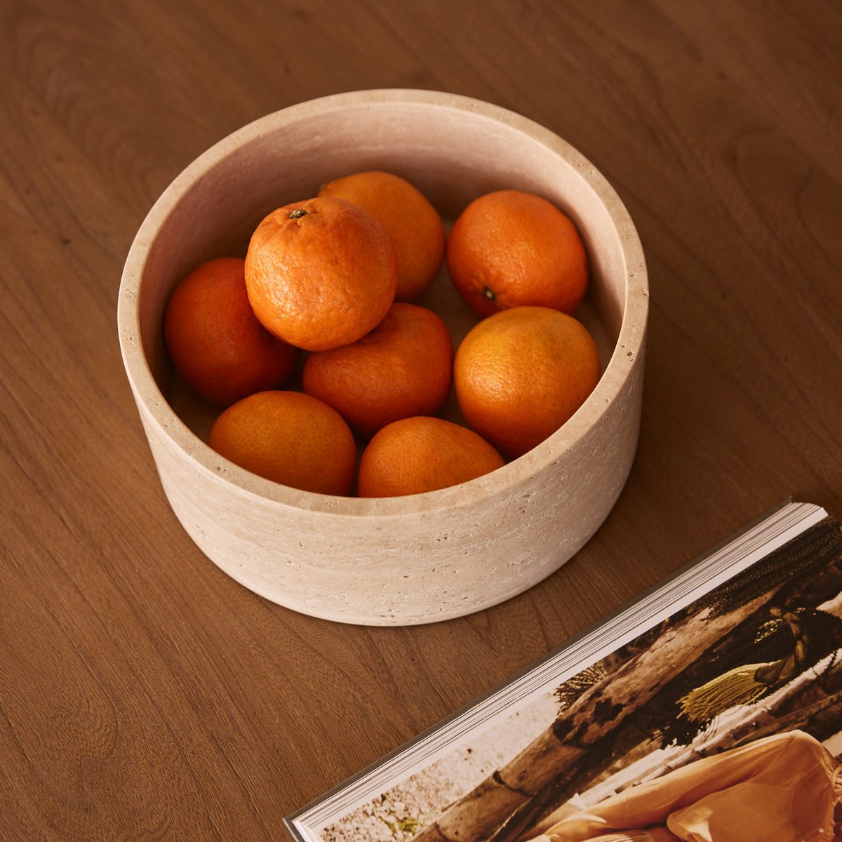 Travertine fruitschaal rond Ø24cm