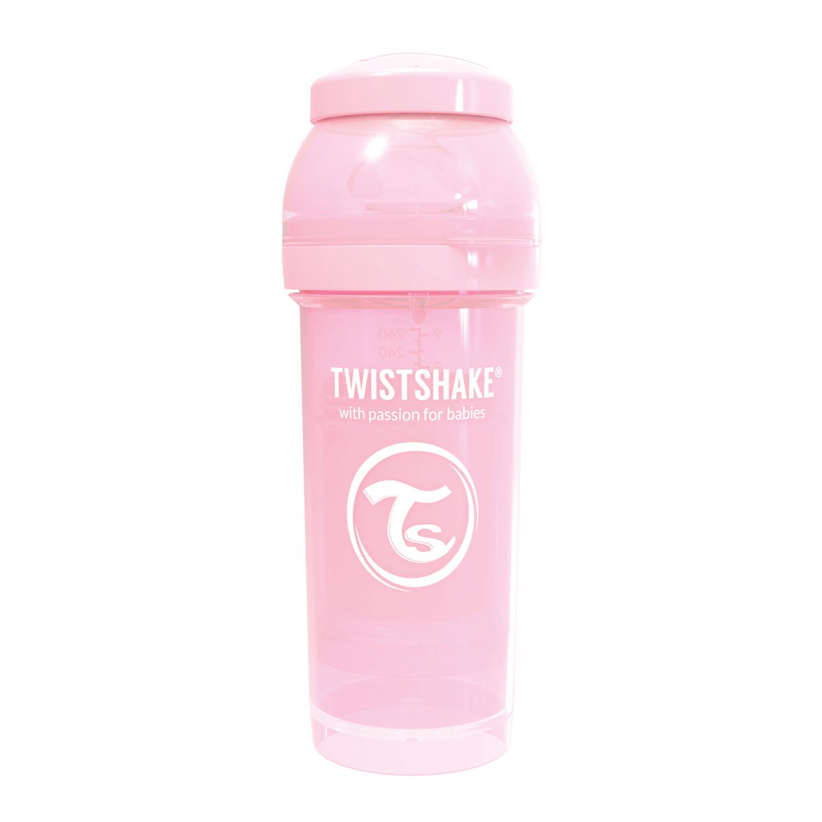 Bottle of anti-colic 260ml pastel pink