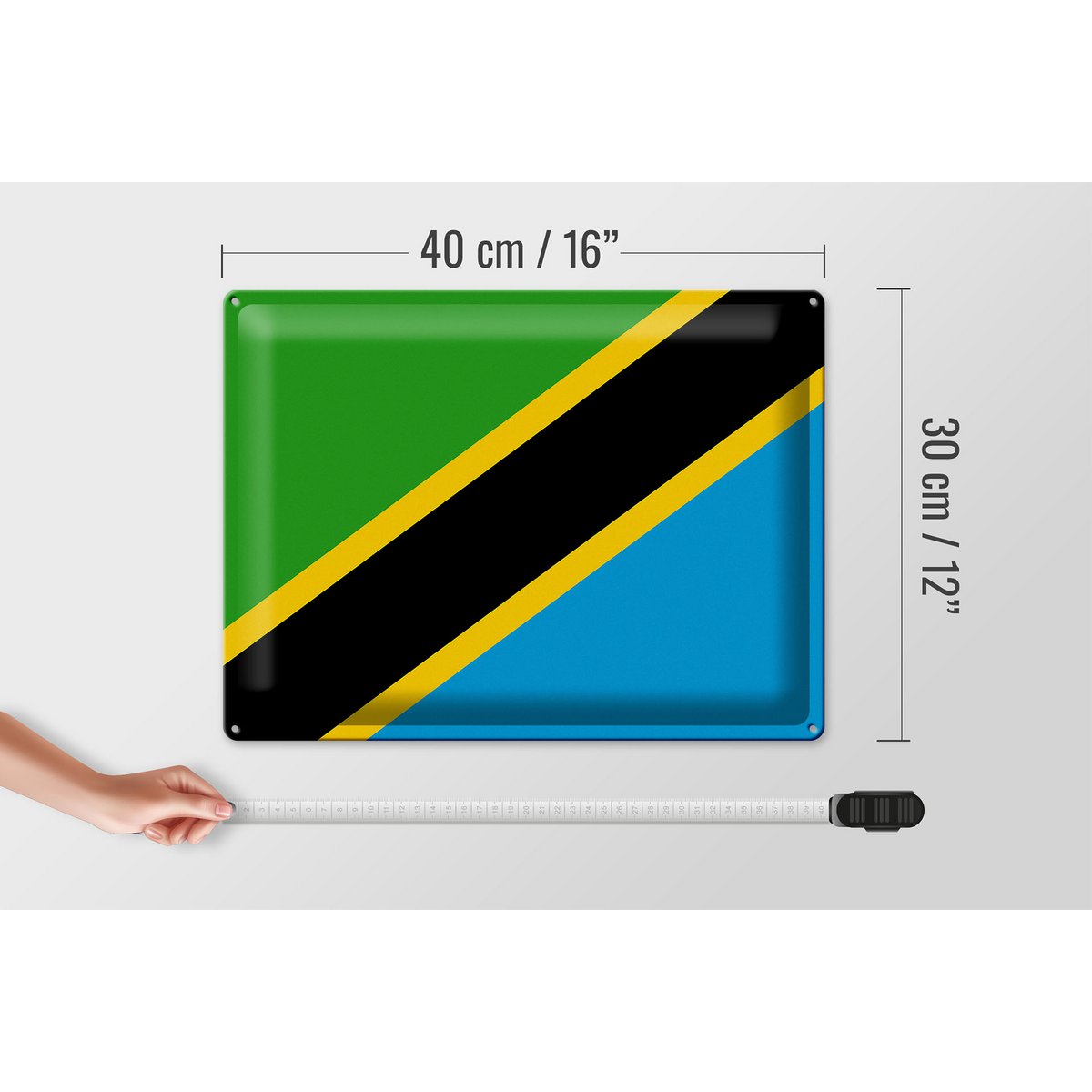 Tin Sign Flag of Tanzania 40x30cm Flag of Tanzania