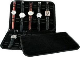 Horlogemap voor 20 horloges, zwart (zonder decoratie), afmetingen: 40 x 28,5 x 2 cm