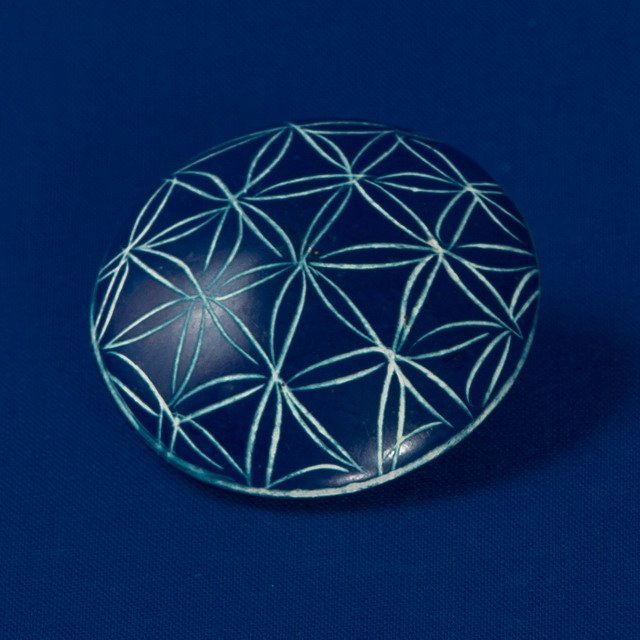 022 Lebensblume blau - Speckstein