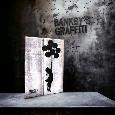 Banksy's Graffiti-koelkastmagneet - Vliegend ballonnenmeisje