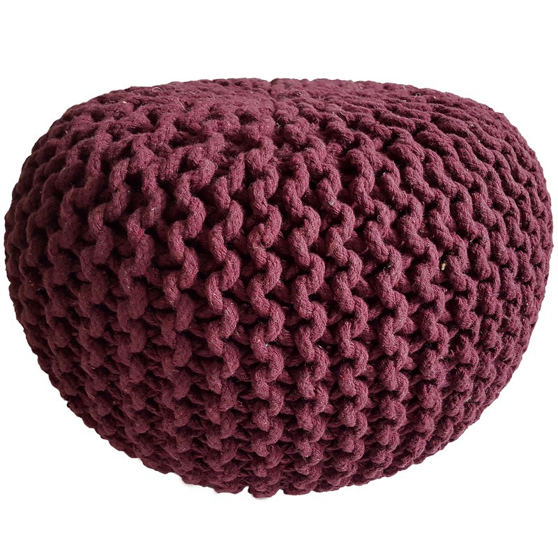 Knitted stool pouf Ø 45 H 30 cm cm seat pouf knitted floor cushion