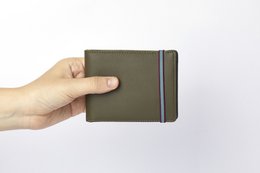 Kaki Minimalistische Geldbörse mit Münzfach