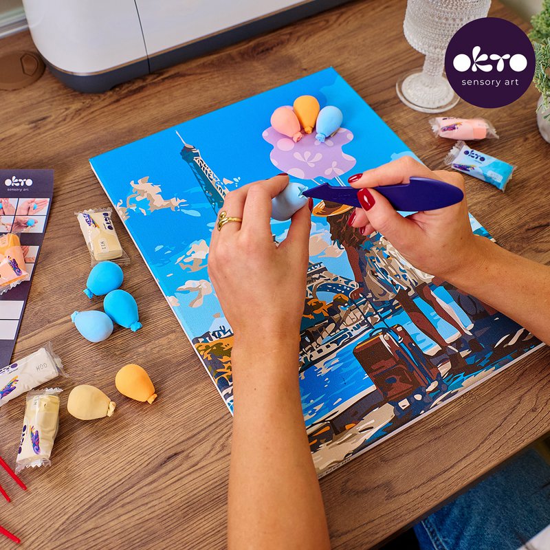 Okto Sensory 3D Air Clay und Malen nach Zahlen – Grüße aus Paris