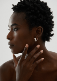 Kiril - Triple Pearl Row Gold Huggie Earrings
