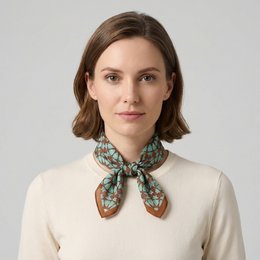 Brown Silk Neckerchief for Women