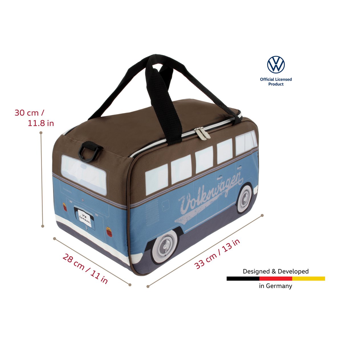 Volkswagen VW T1 Bus Kühltasche (25 l) - Petrol & Braun