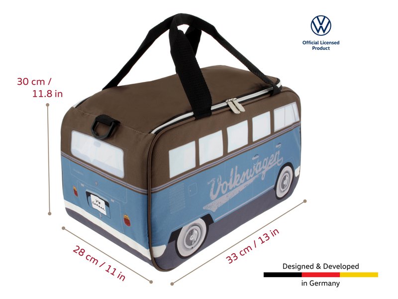 Volkswagen VW T1 Bus Bolsa Nevera (25 l) - Petróleo y Marrón
