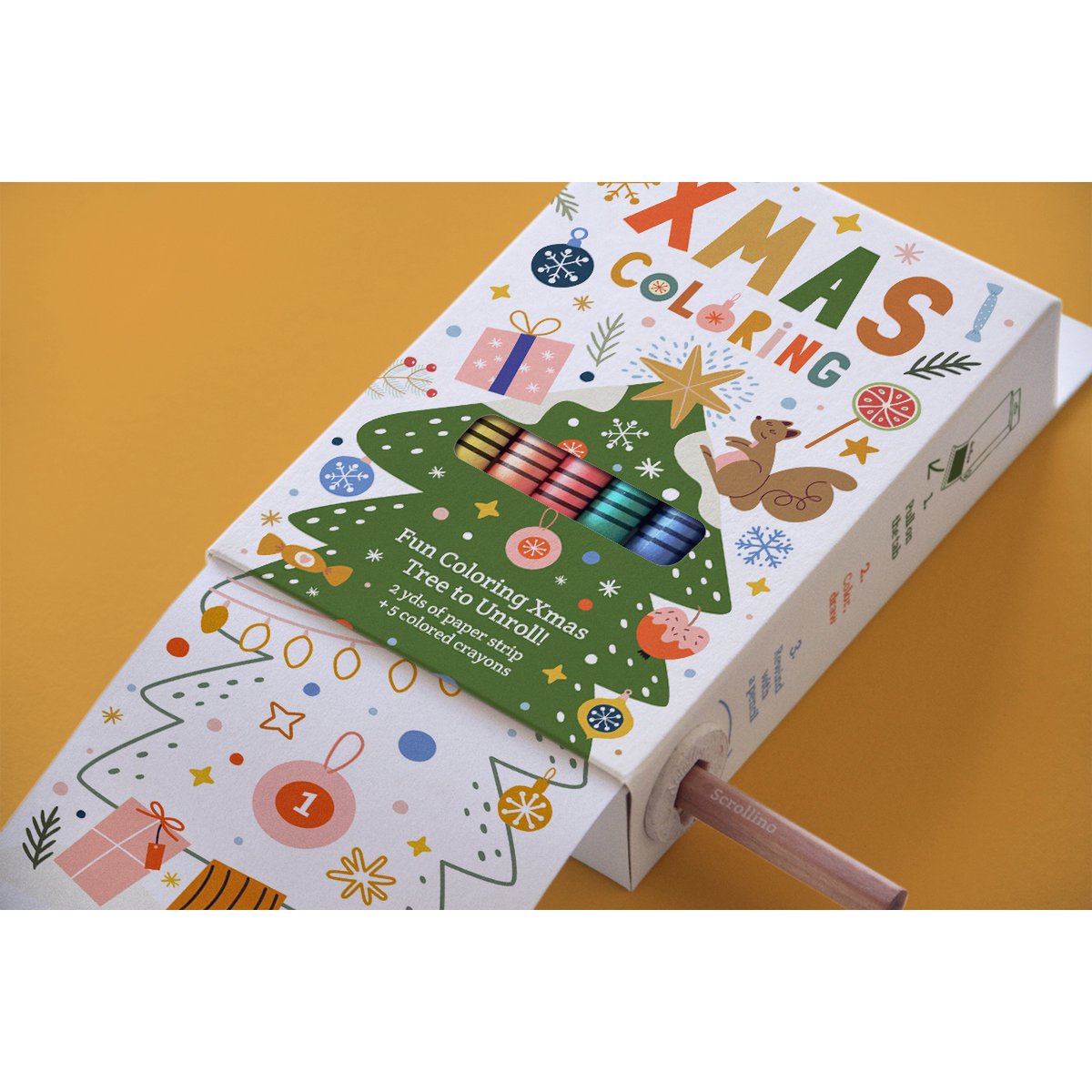 Kerstboom tot kleur - Scrollino Xmas kleurplaten
