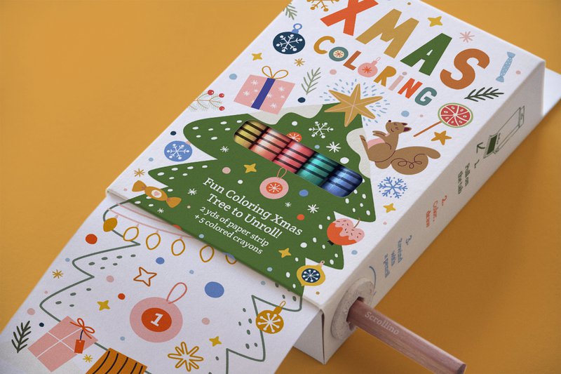 Árbol de Navidad al color - colorante de Navidad scrollino