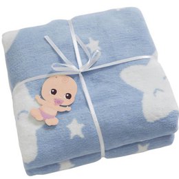 Star Cotton Babytæppe - Blå