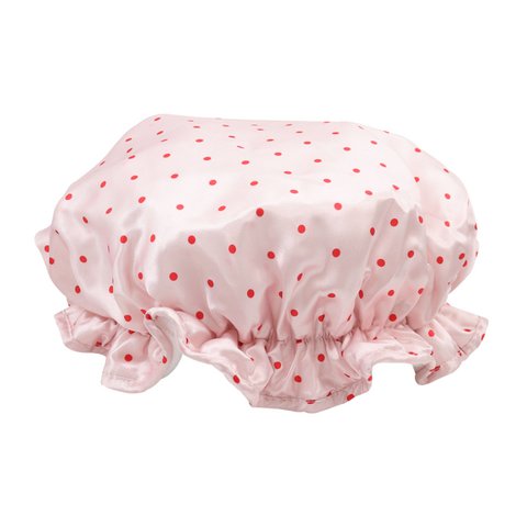 3-lagige Duschhaube Pink & Red Polka Dot