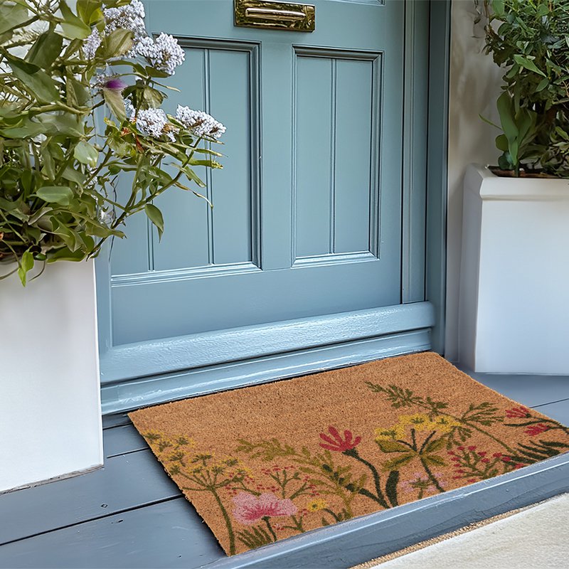 Fußmatte 75x45 cm Braune Kokosblüten Kokosmatte