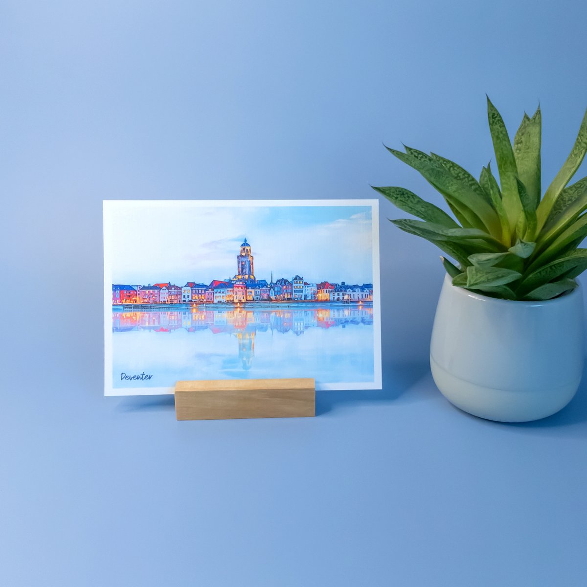 Deventer View, Pays-Bas - Carte postale A6 avec enveloppe