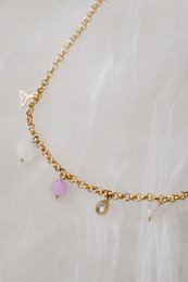 Bedelketting Zeemeerminstaart, Schelp & Edelstenen - Goud
