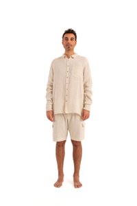 Linnen cargoshort voor heren (3370) 85% katoen, 15% linnen