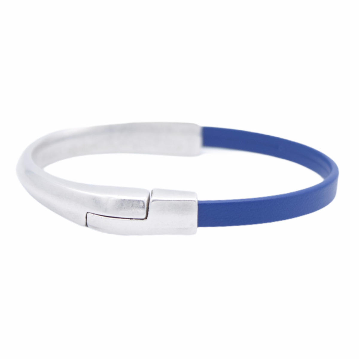 AMACAYACÚ (zilver) leren armband met magnetische sluiting
