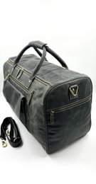 Borsa da viaggio in pelle "Hunter" nera fatta a mano - Weekender executive artigianale a 7 tasche e borsone premium