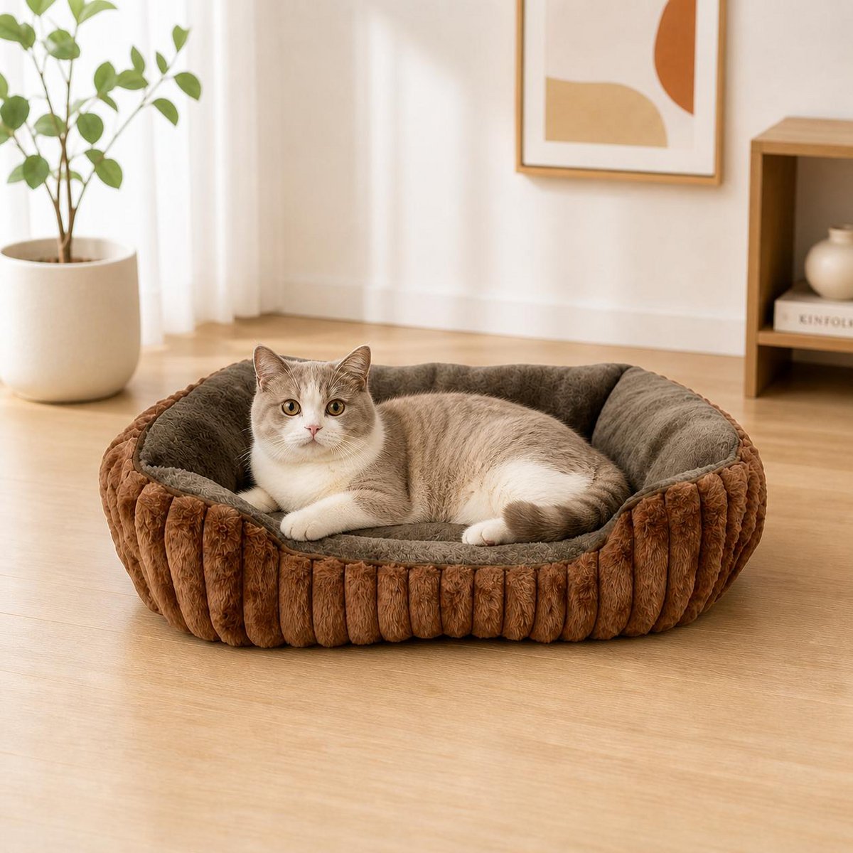 Plush Bed for Dogs and Cats | Soft, Warm, and Padded Winter Bed ❄️ | Fluffy and Cozy Crib-Style Pet Mattress | Available in 3 Sizes | Washable, Non-Slip, and Perfect for Home Relaxation