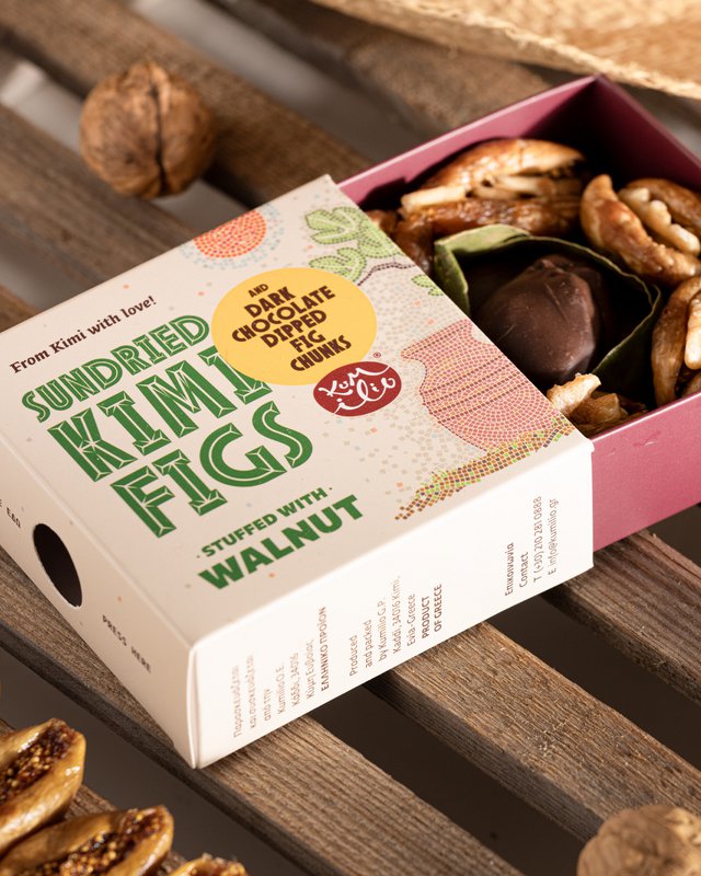 KUMILIO Premium Kími fig GIFT BOX filled with Nuts & dark Chocolate dipped 180g