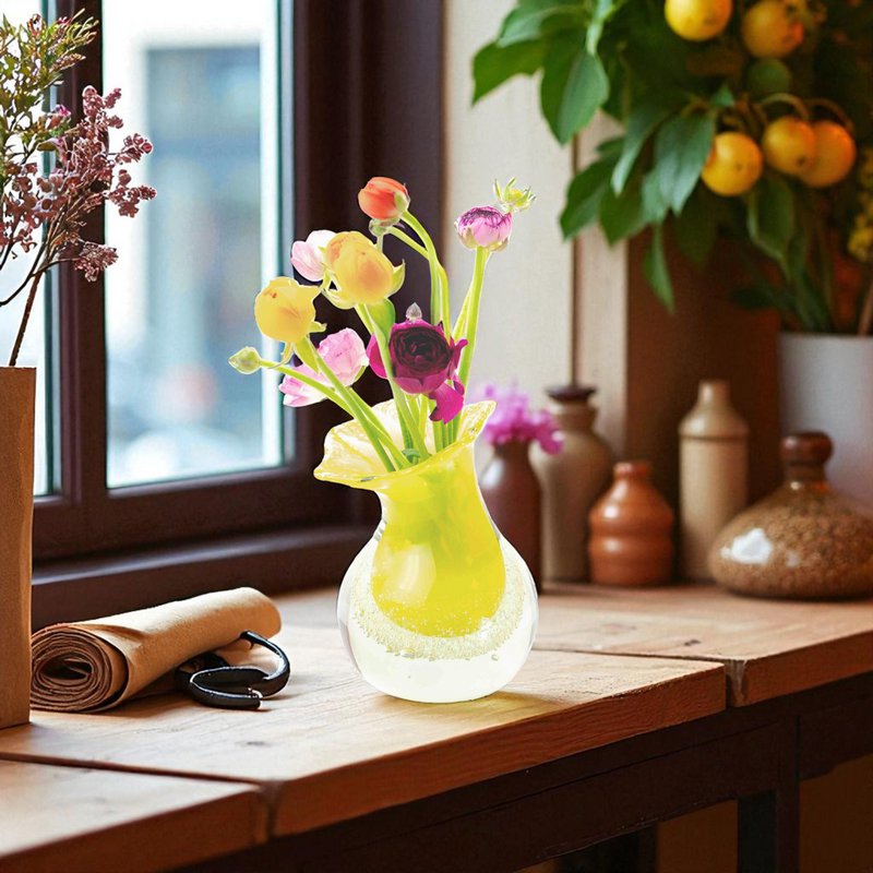 Vase Splash - Lemon - height 16 cm - Crystal