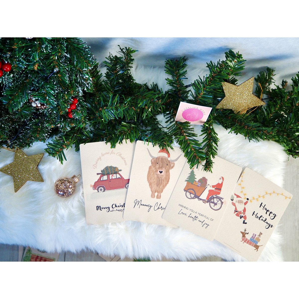 Weihnachtskarte 'Lastenrad'