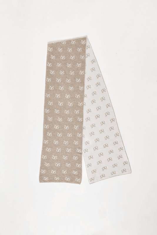 Cashmere Jacquard Scarf Beige