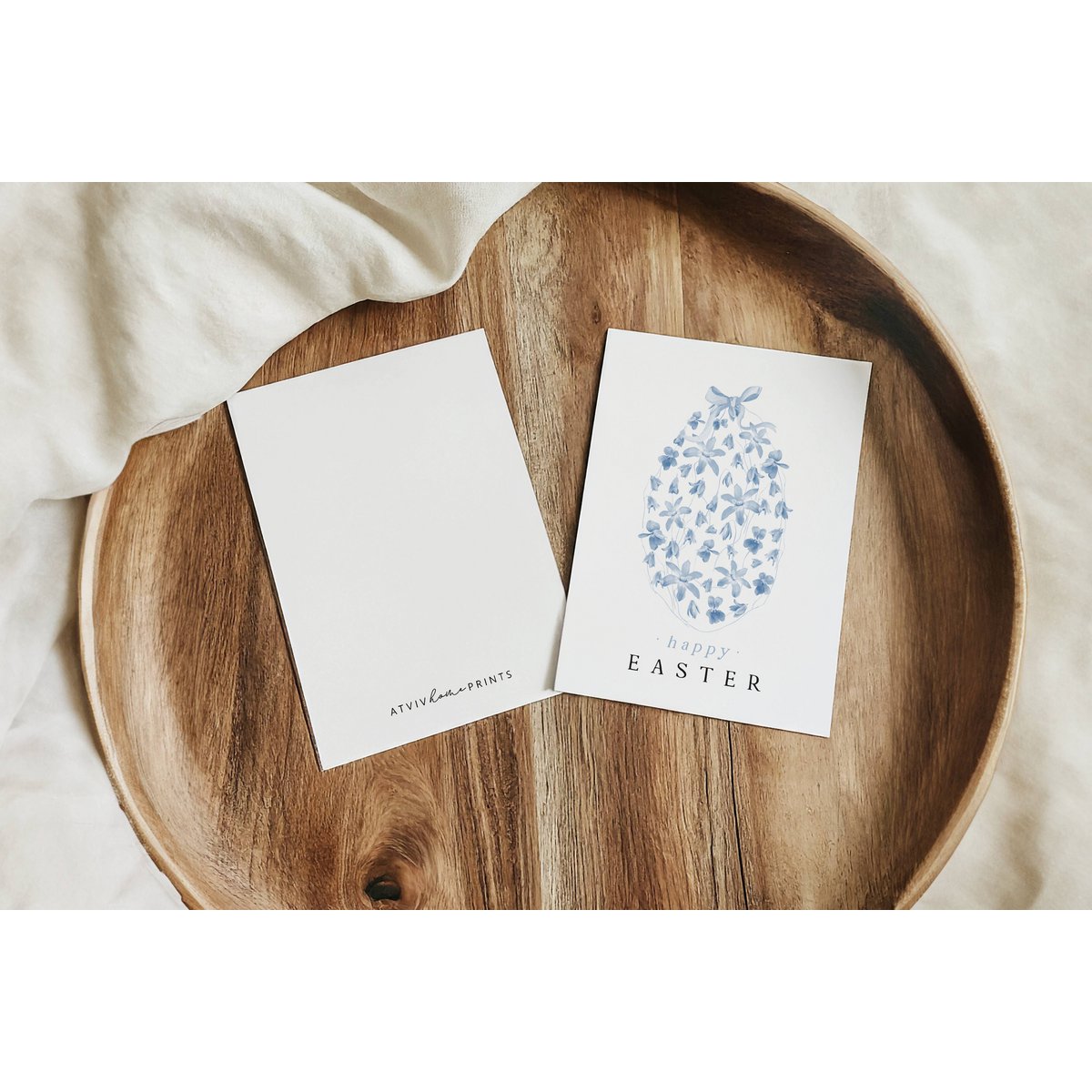 Tarjeta de Pascua - huevo de Pascua floral azul, postal Feliz Pascua, tarjeta A6