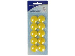 Magnete Westcott giallo confezione da 10 pz. Ø 25mmx11,8mm, capsula da 300g: 4-6 fogli da 80gr. carta