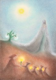 Fairy tale 'King winter and mother earth' Waldorf card
