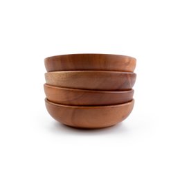 Handmade Tableware - Flat Bowl Ø16 cm - Eco-friendly - Khaya Wood