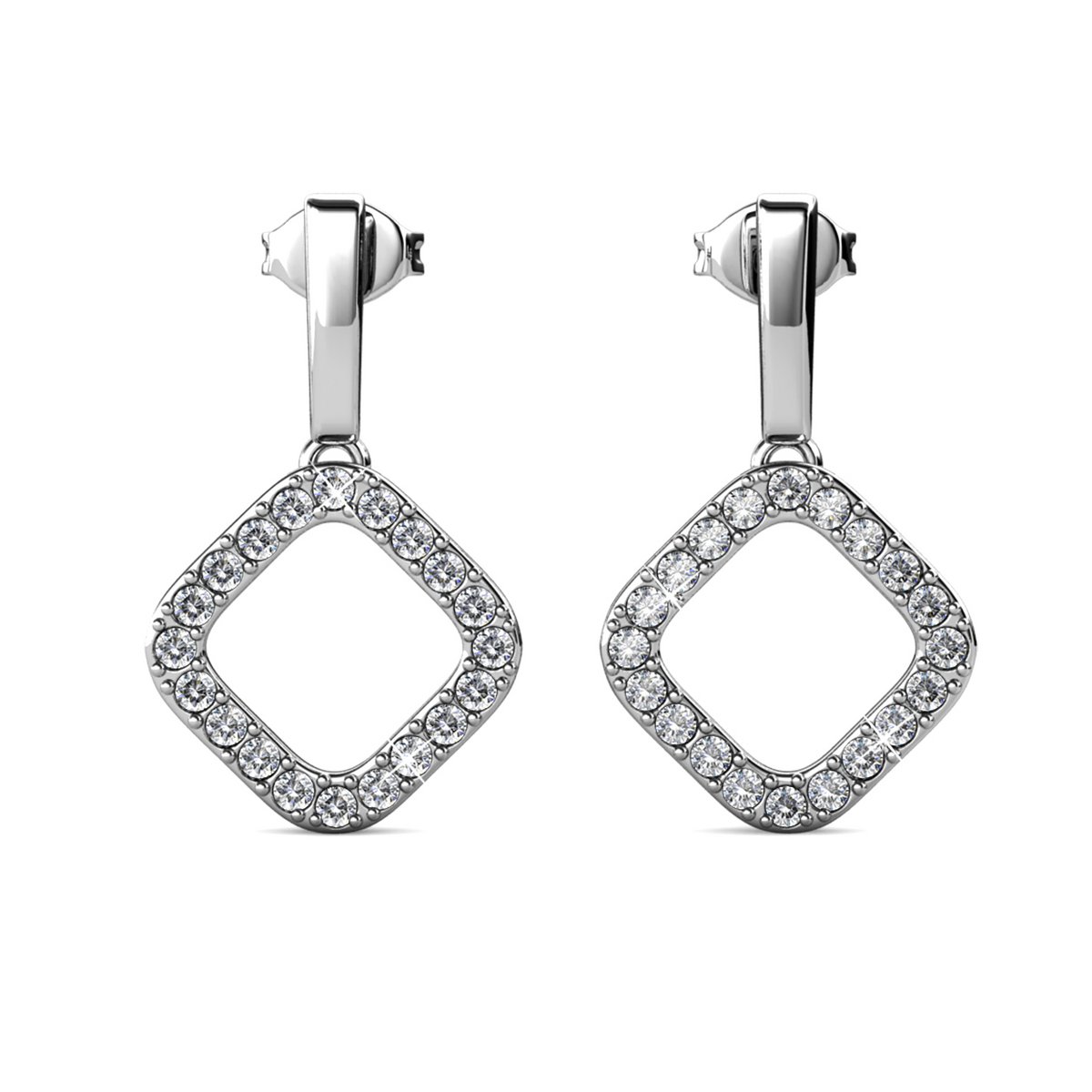 Irina Earrings - Silver and Crystal