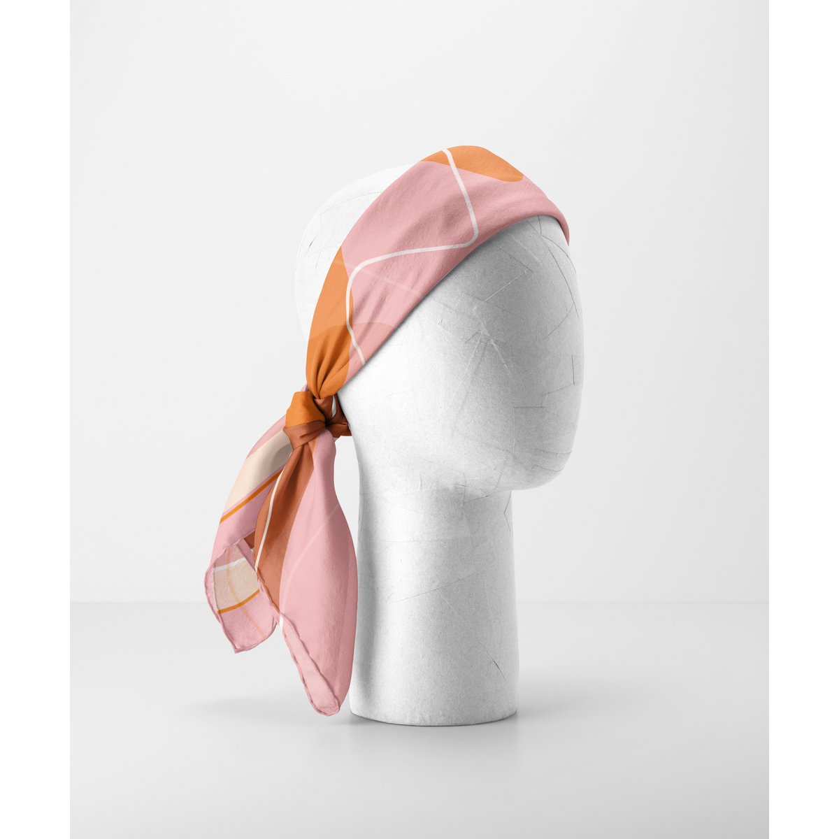 Carré de soie - MUSE 67*67 cm - Chocolat/orange