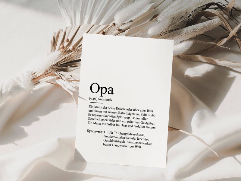 Ansichtkaart "Opa" definitie