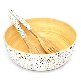 Extra große Salatschüssel aus Bambus (28 cm Durchmesser)