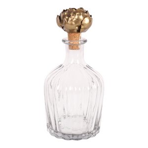 Deco bottle with rose stopper18 cm a