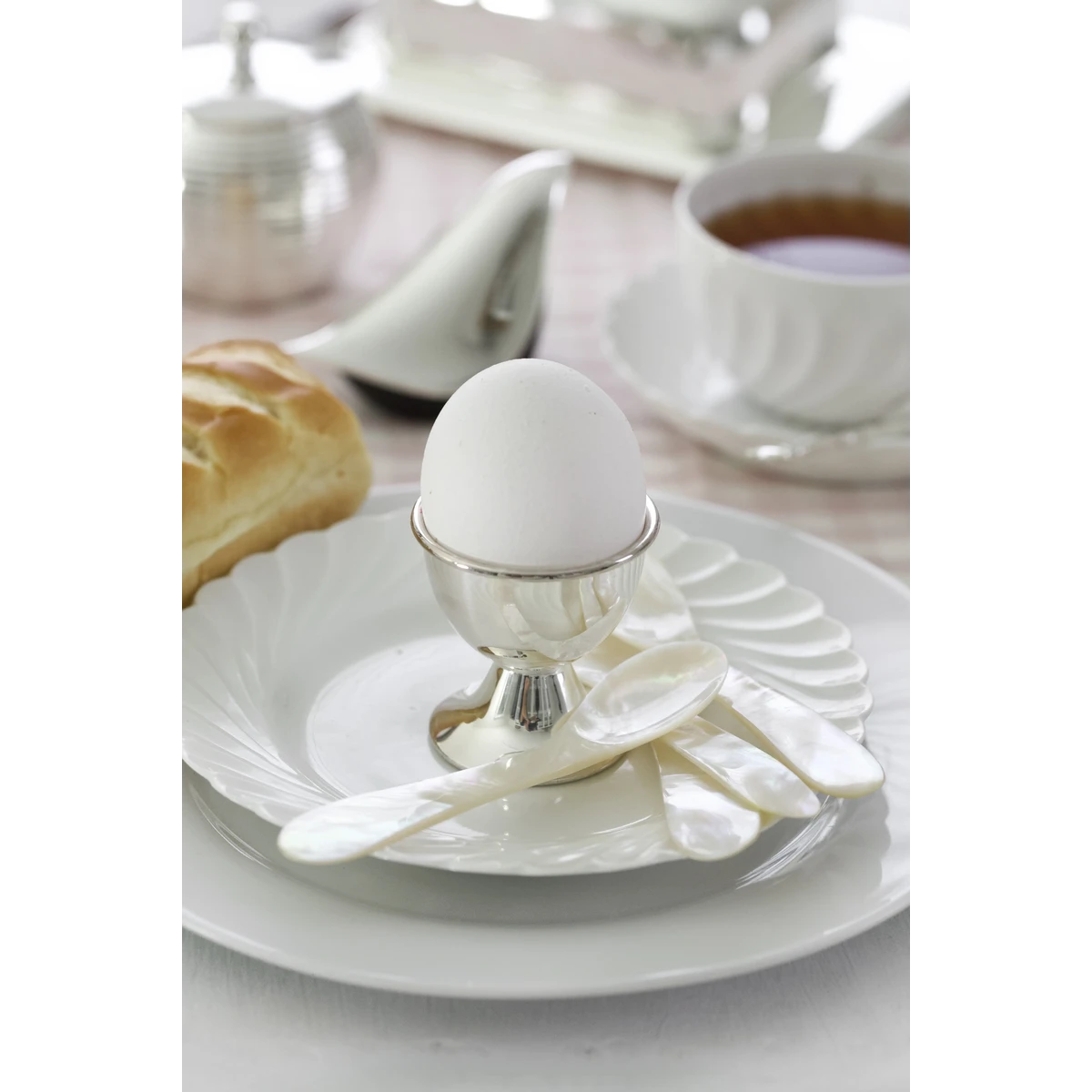 Set of 2 classo egg cups (height 5 cm), classic shape, heavy silver plated