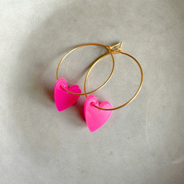 Øreringe Hoops Lume Charms | Hjerte Fuchsia