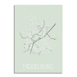 Middelburg Floor plan poster Pastel green