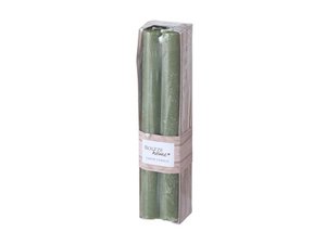 Dinner candle rustic 4 pieces green