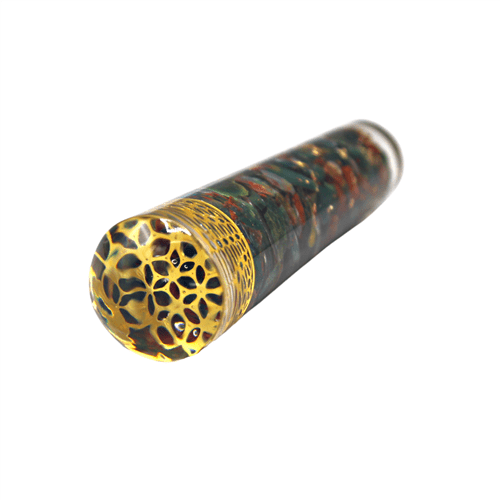 Orgone Smooth Massager Bloodstone with Flower of Life