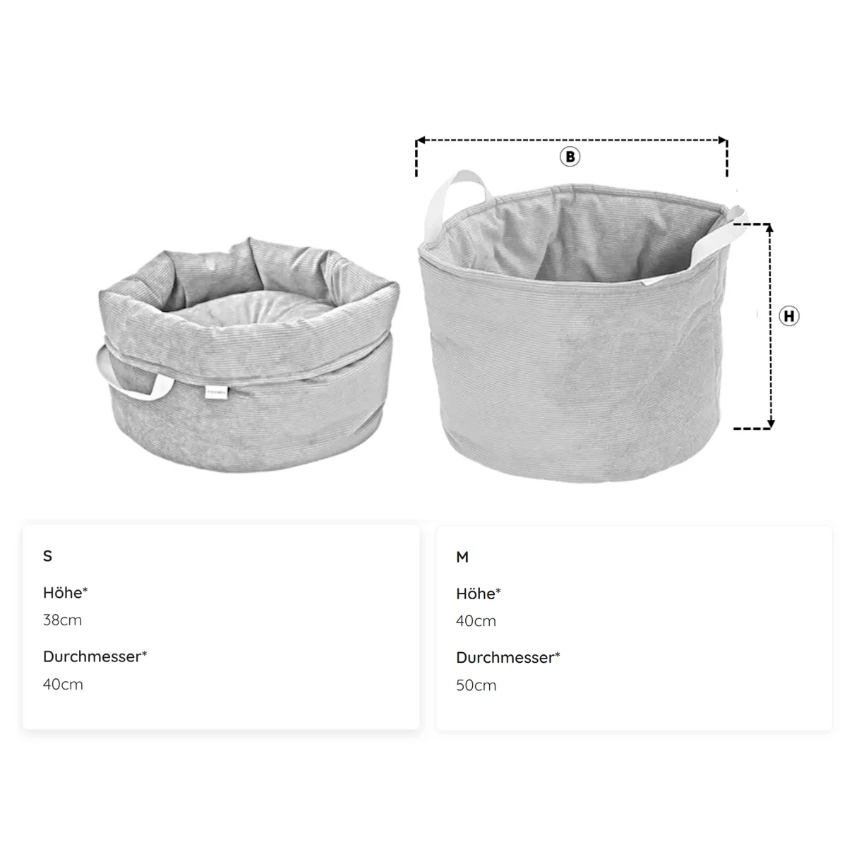Hundekörbchen Shopper Little Basket Chelsea Cord gravel