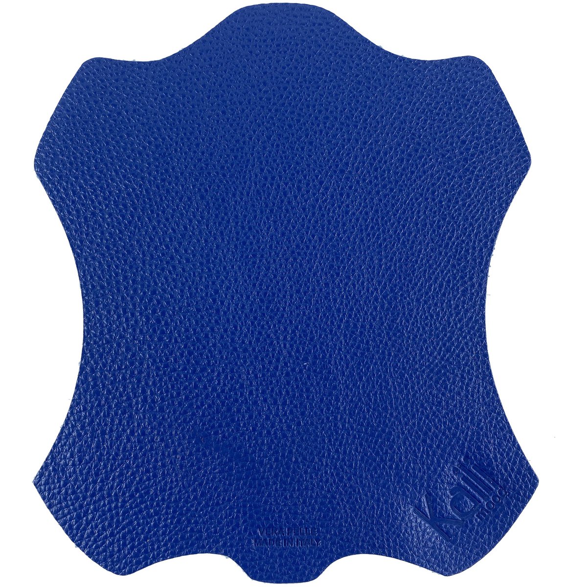 K0001DB | Gemaakt in Italië muismat van echt volnerf leer, dollar grain - Blauwe kleur - Afmetingen: 20 x 23 cm - Verpakking: TNT buisvormige zak