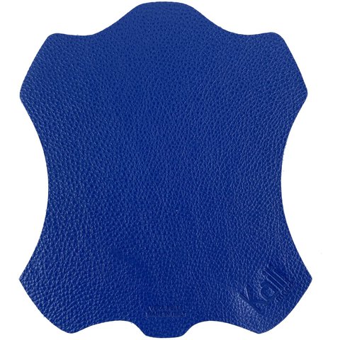 K0001DB | Made in Italy mouse pad in genuine full grain leather, dollar grain - Blue color - Dimensions: 20 x 23 cm - Packaging: TNT tubular bag