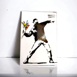 Banksy's Graffiti Fridge Magnet - The Flower Thrower