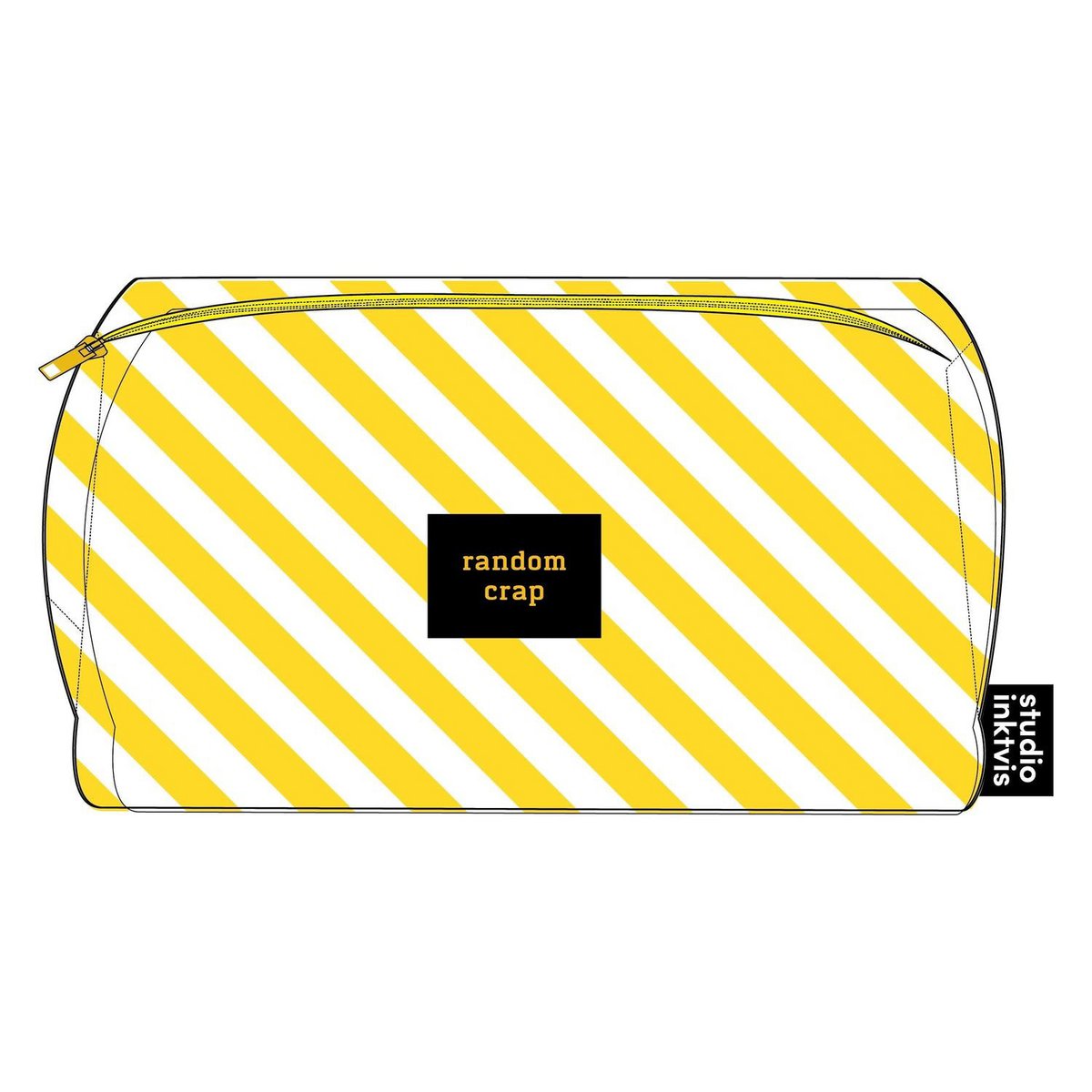 Sac Random merde jaune blanc à rayures en tissu peluche
