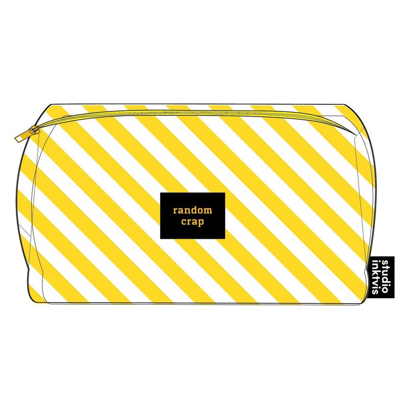 Sac Random merde jaune blanc à rayures en tissu peluche