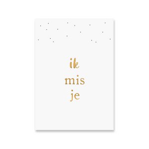 Karte Vermisse dich | Goldfolie